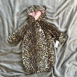 Carter's Faux Fur Bunting 0-6 Months Leopard Cheetah Snowsuit Bag Coat